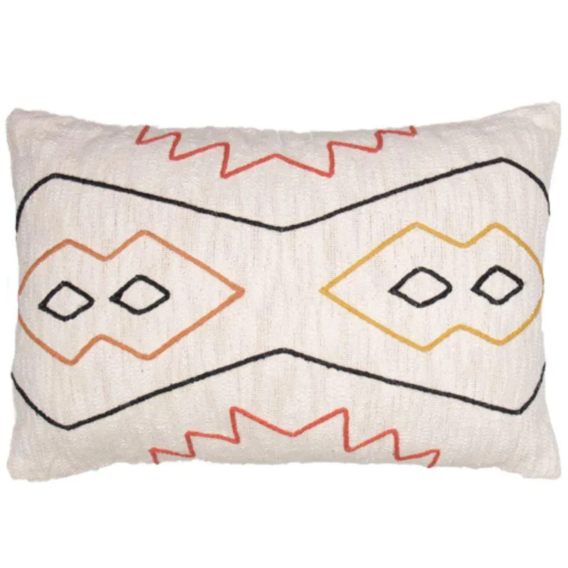 Tarek Handwoven Cotton Slub Cushion with Dori Embroidery - 60cm x 40cm