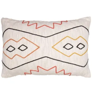Tarek Handwoven Cotton Slub Cushion with Dori Embroidery - 60cm x 40cm
