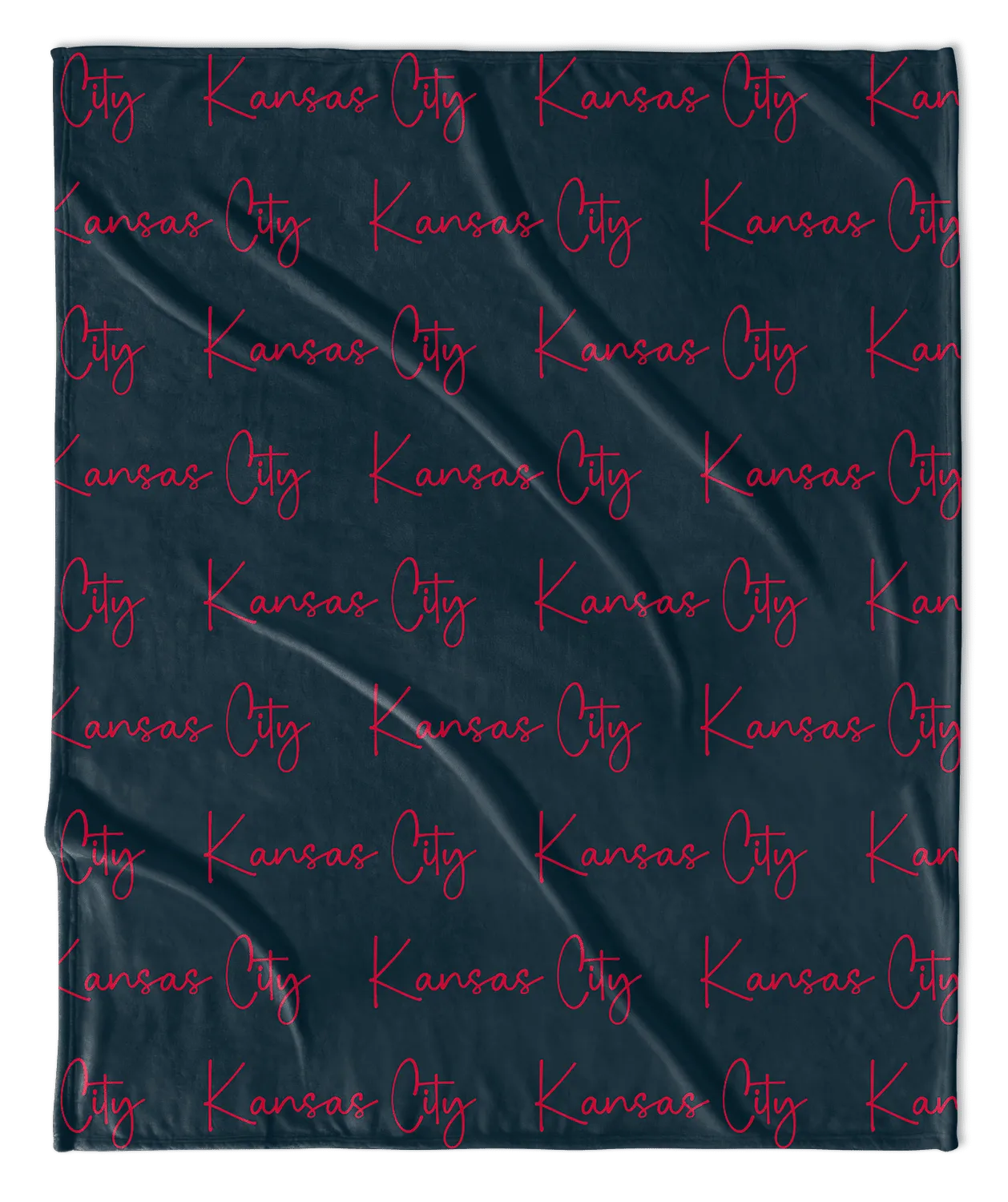 Teal & Red Cursive Kansas City Blanket