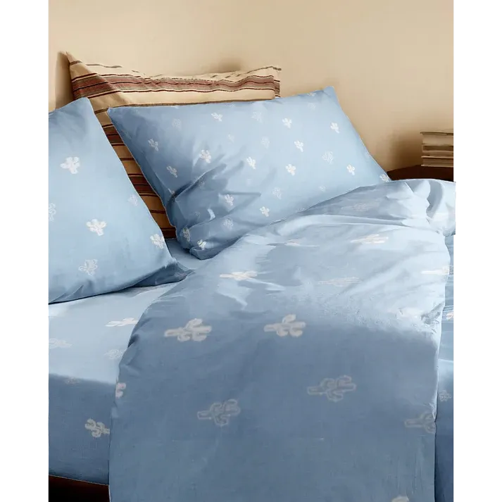 The Baby Atelier 100% Organic Single Duvet Cover Blue Cactus