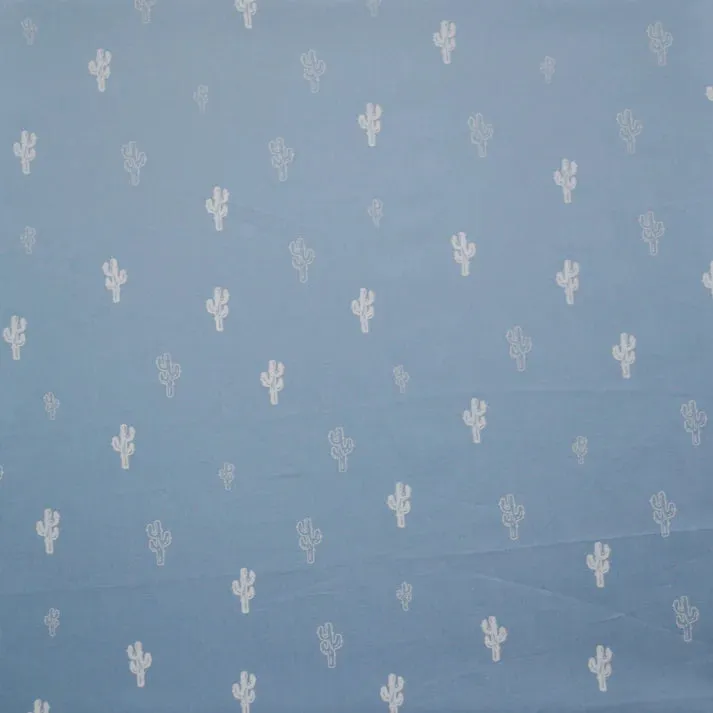 The Baby Atelier 100% Organic Single Duvet Cover Blue Cactus