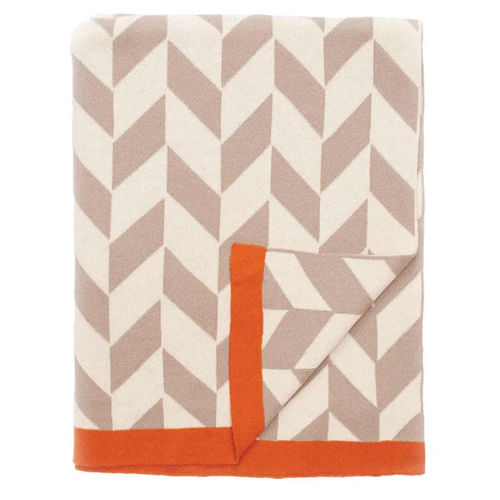 The Beige Herringbone Throw