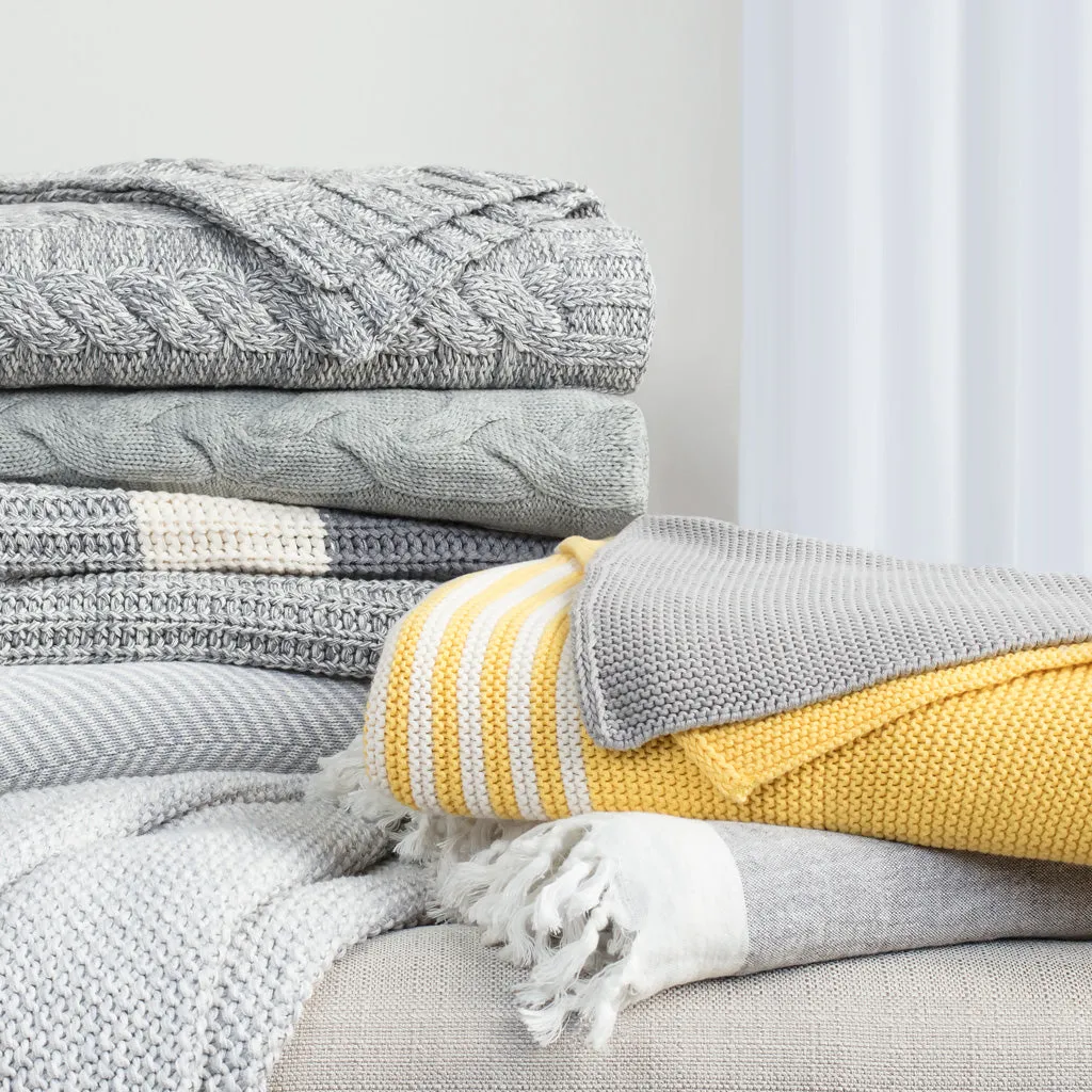The Grey Banded Edge Throw
