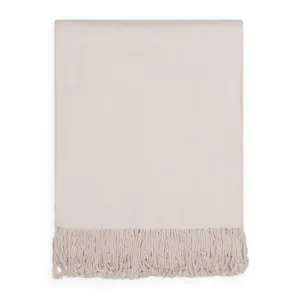 The Oat Solid Fringed Throw Blanket