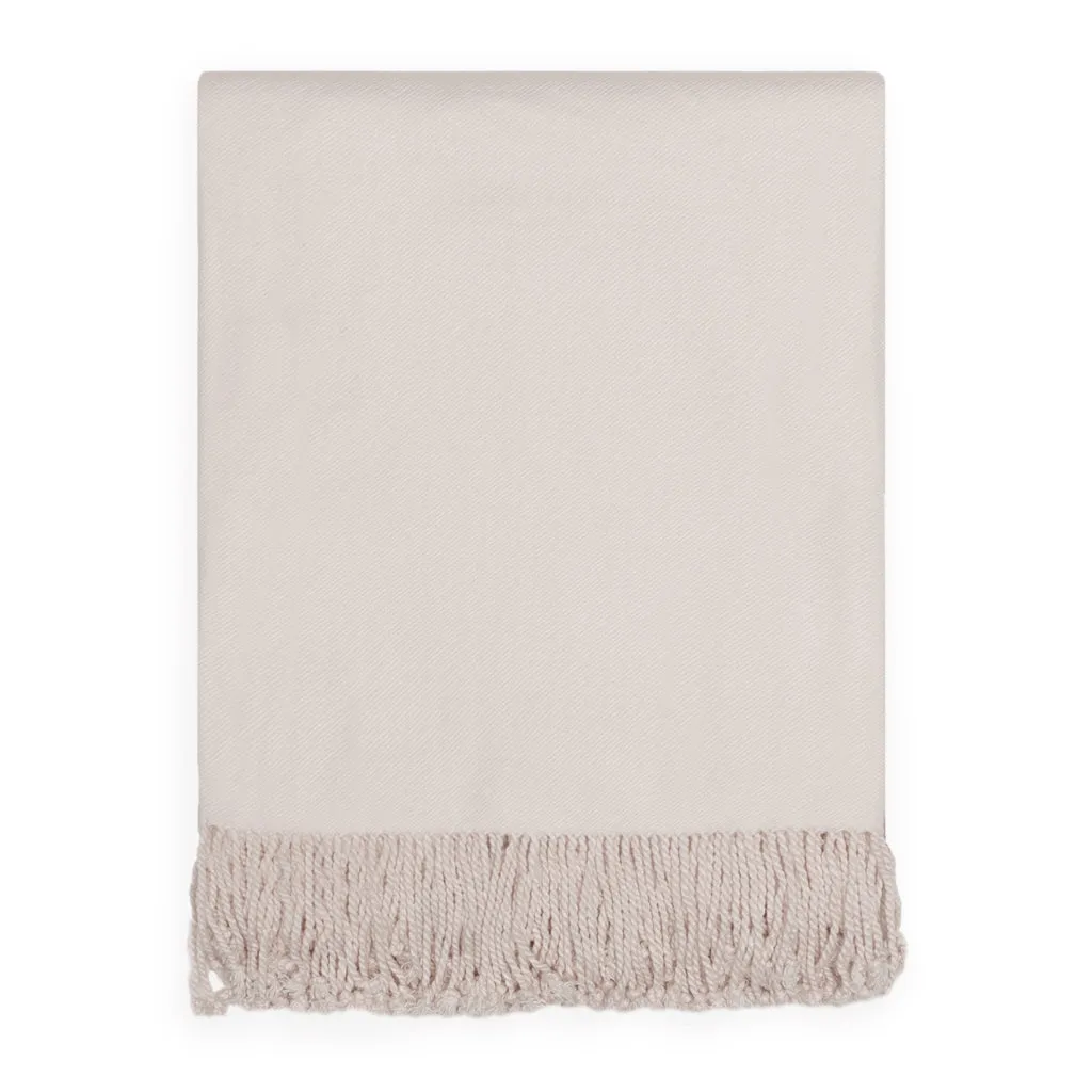 The Oat Solid Fringed Throw Blanket