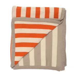 The Tan-Orange Dual Stripe Throw