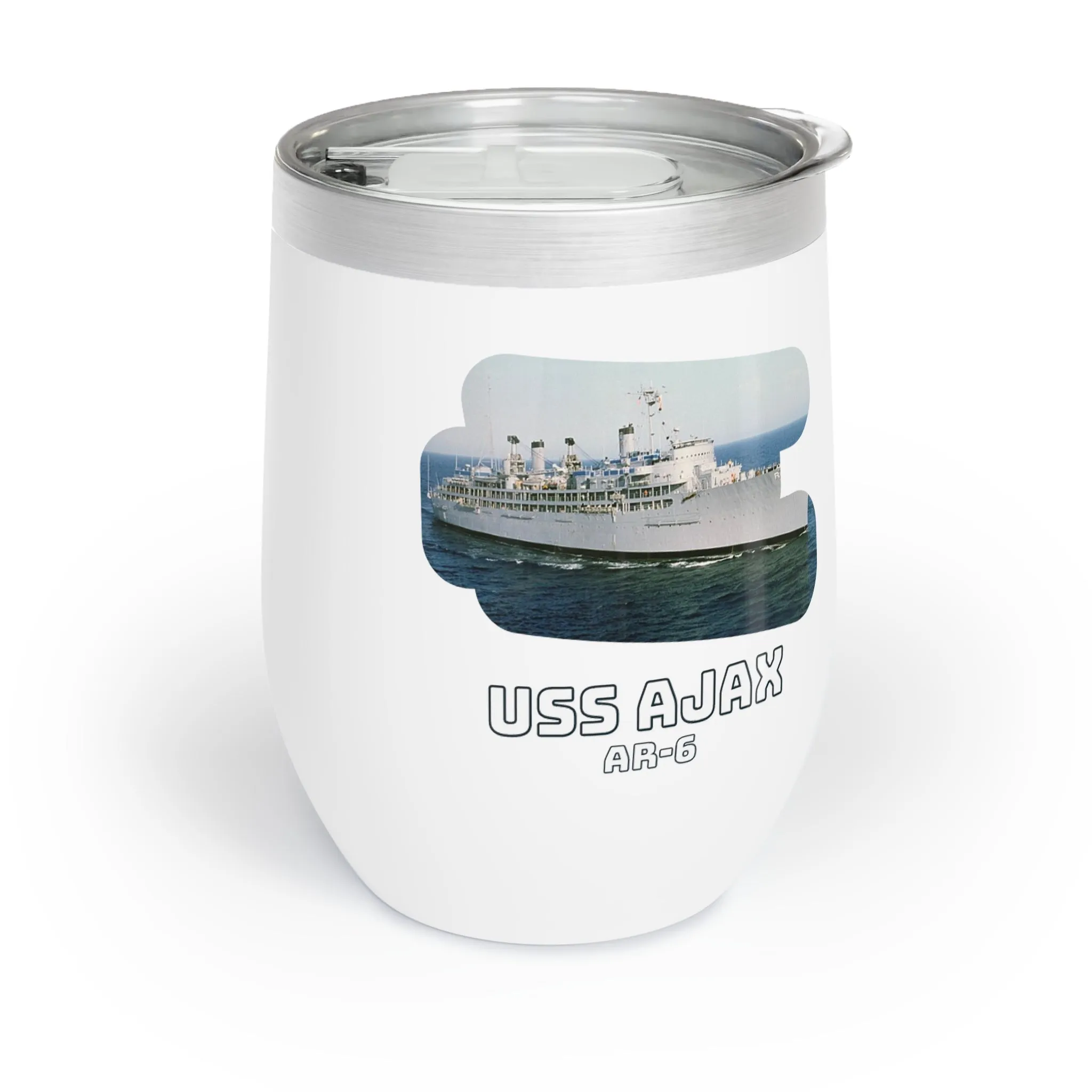 USS Ajax AR-6 United States Ship POD Chill Wine Tumbler