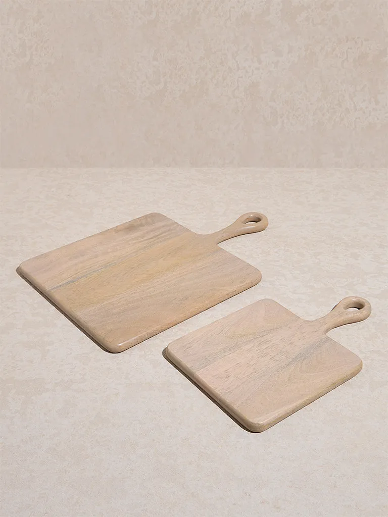 Westside Home Beige Wooden Chopping Board (Set of 2)
