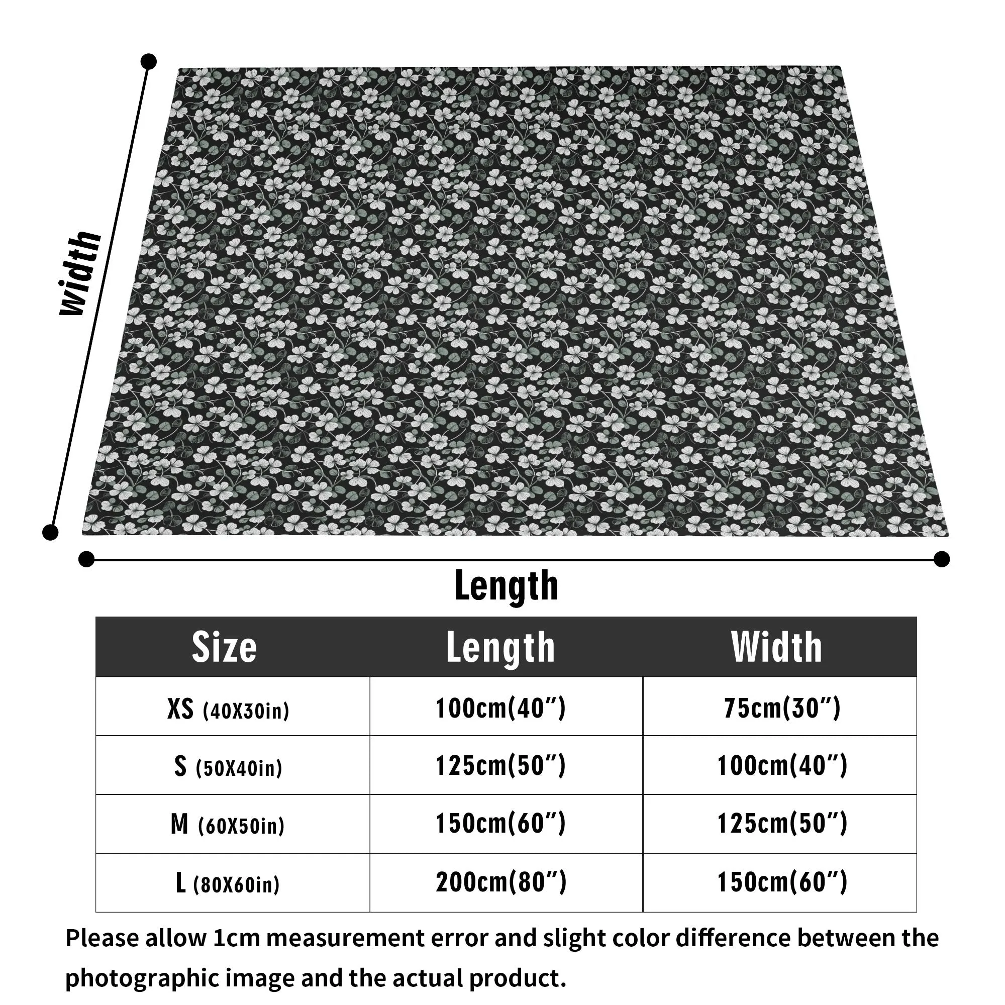 White and Green Clovers Flannel Breathable Blanket 4 Sizes