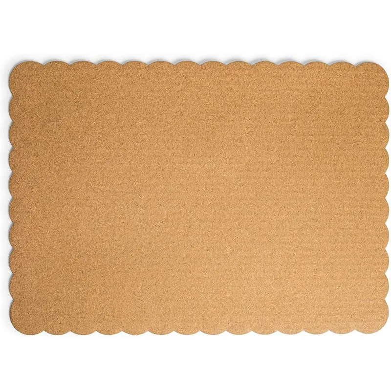 White Foil Cake Boards, Scalloped Rectangle Dessert Base (14 x 10 In, 25 Pack)