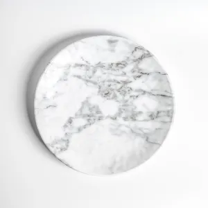 White Marble 11 inch Round Melamine Dinner Plate | Set of 6