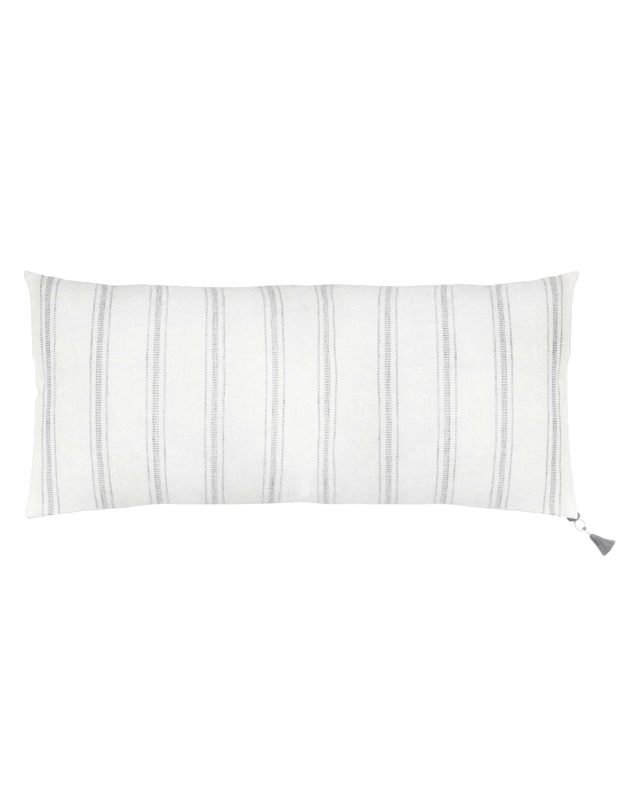 White with Grey Stripes So Soft Linen Pillow - 13x30”