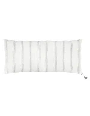 White with Grey Stripes So Soft Linen Pillow - 13x30”