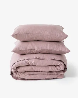 Woodrose linen duvet cover set (3 pcs)