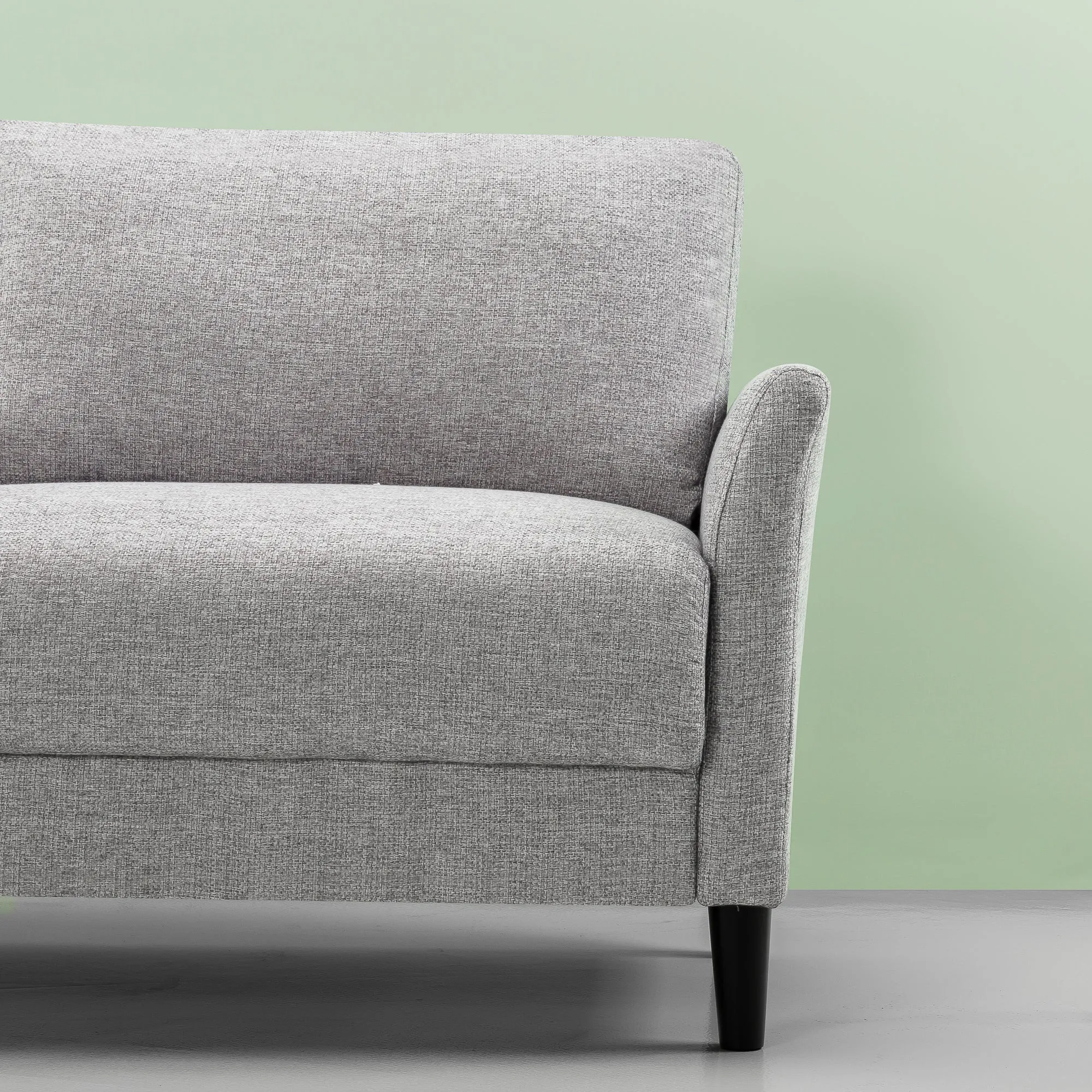 Zinus Jackie Classic Upholstered Sofa (Soft Grey Weave) (3 Seaters)