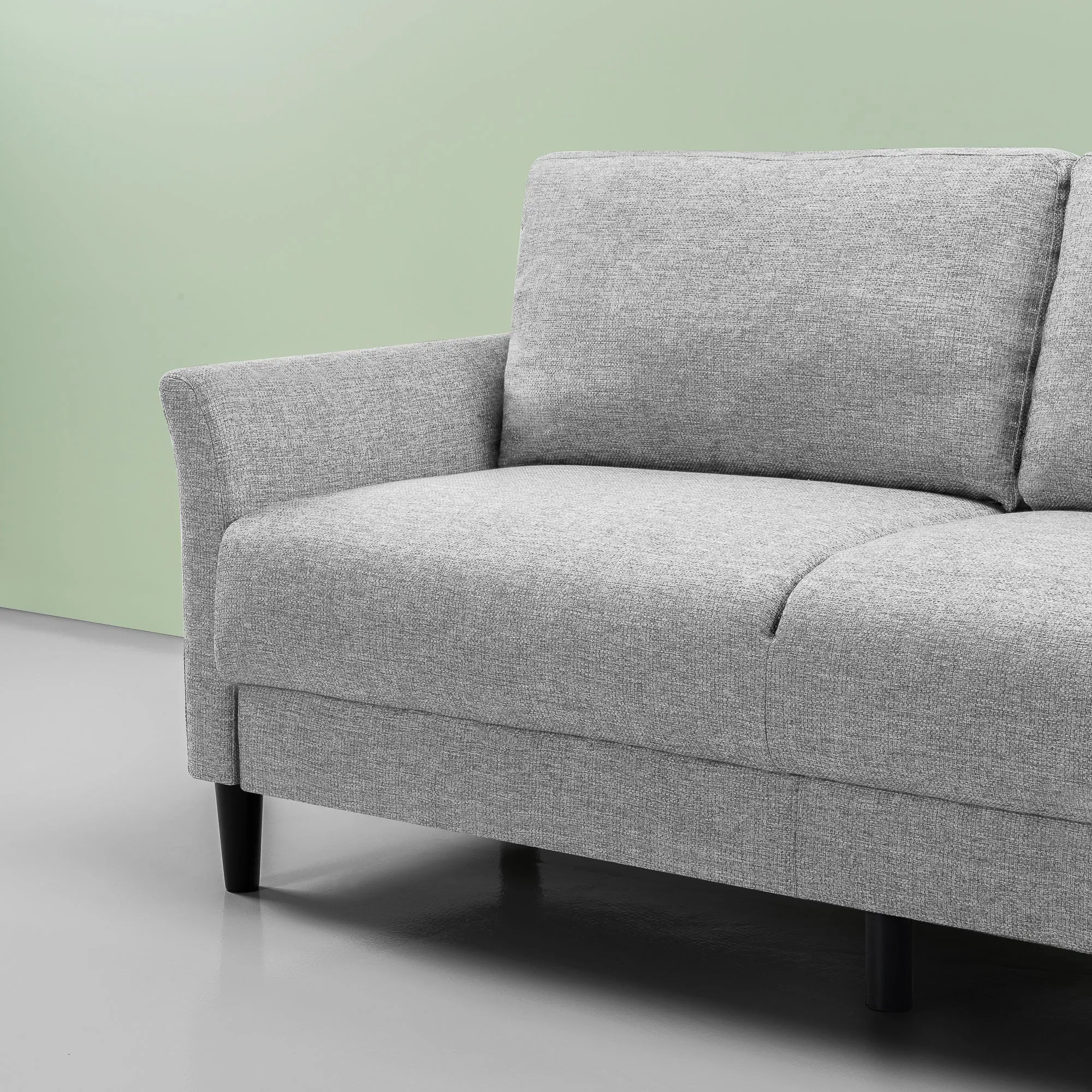 Zinus Jackie Classic Upholstered Sofa (Soft Grey Weave) (3 Seaters)